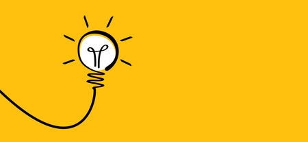 Cartoon Comic brain electric bulb idea doodle. FAQ, business loading concept. Fun vector light bulb...