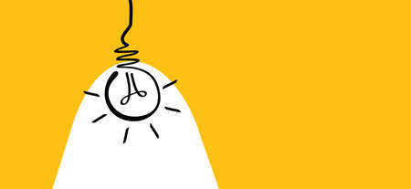 Cartoon Comic brain electric bulb idea doodle. FAQ, business loading concept. Fun vector light bulb icon or sign ideas. Brilliant lightbulb education or invention icon bannerのイラスト素材