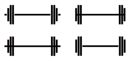 Dumbbell fitness gym icon. barbell icon. Body building sports concept. Flat vector sign. Fitness center, sport activity, muscle training. Gym workout, Body building. Heavy lifting. Physical health.のイラスト素材