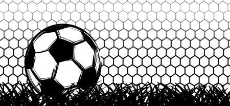 Flat vector black grunge soccer ball. Grungy football. Cartoon sport European Championshipのイラスト素材