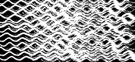 Line wave pattern vector. Abstract template with geometric pattern. Black wave line seamless pattern. Wave banner.のイラスト素材