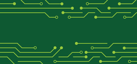 Circuit board or electronic motherboard. lines and dots connect. Vector high tech technology data. Communication and engineering concept. digital tech background. Corporate engineering drawing design.のイラスト素材
