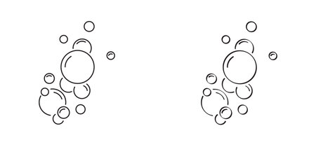 Cartoon bath soap with lather silhouette. Soap with foam and bubbles. Vector icon or symbol. Hand wash or cleanser. Personal hygiene, detergentのイラスト素材