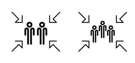 Emergency evacuation assembly point. Cartoon vector meeting, evacuation plan icon or pictogram....