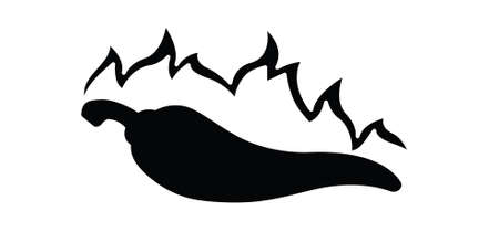 Herb and spices symbol. Hot chilli pepper icon or pictogram. fire sign. Fresh red hot chilli cayenne peppers.のイラスト素材