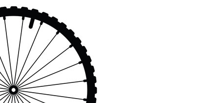 Cartoon cycling wheels line pattern. sports icon. Cyclist wheel logo or icon. Retro cycling or bike...
