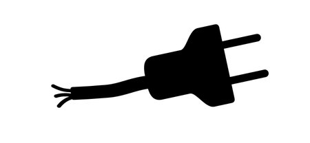 Voltage, short circuit icon Cartoon electric plug. socket, electricity, power symbol. Power plugs and cable. Socket plug adaptor. Wire, cable or energy icon. broken power wireのイラスト素材