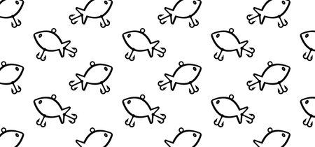 Cartoon fish banner for fishing icon or pictogram. Favorite hobby sport for people. Fish food or fish hook or fish hook. National go fishing day. Vector icon or logo.のイラスト素材