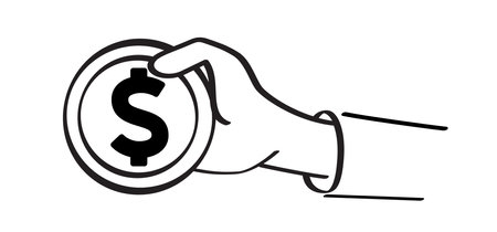 Coins, Cartoon bundle usa paper money icon. Vector dollars, money notes or money bill. Bills for cash coin and currency. Bank notes, banking finance investment. America, usa, portrait, profile picture.のイラスト素材