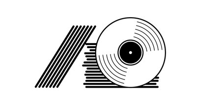 Cartoon vinyl or lp icon symbol. dj icon. retro vinyl record album. Music plate, cover or envelope....