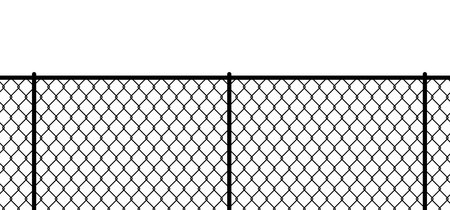 Steel wire chain, line fence. Chain link fence.のイラスト素材