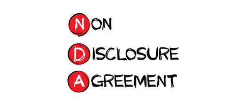 NDA, non-disclosure agreement. Intellectual copyright or C letter. Copy right symbol. Doc or paper, document or data content, information file concept or legal education icon. Pad lock privacy logo.のイラスト素材