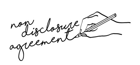 NDA, non-disclosure agreement. Intellectual copyright or C letter. Copy right symbol. Doc or paper,...