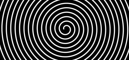 Hypnosis, hypnotic spiral line pattern. Circles pattern. Volute, spiral. Circle tunnel element. Psychedelic optical illusion. Concentric lines concept. Radial, spiral rays, wave. Circular, rotating.のイラスト素材
