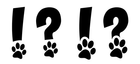 Dogs or cats silhouette, animals footprints. Vector foot icon. Print for dog or cat. paw sign....