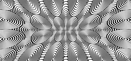 Hypnosis, hypnotic spiral line pattern. Circles pattern. Volute, spiral. Circle tunnel element. Psychedelic optical illusion. Concentric lines. Radial, spiral rays or sound wave. Circular, rotating.のイラスト素材
