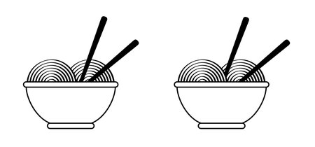 Cartoon bowl and eating chopsticks or Chinese chopsticks. In Chinese, chopsticks means kuのイラスト素材