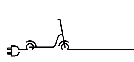 Battery charging for e-bike or e-scooter. Charge charging point for bicycles. City bicycle icon. electric scooter or e scooter logo. Modern ecology vehicle. Cartoon ebike icon.のイラスト素材