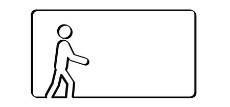 silhouette stickman person icon or pictogram. Walk, stay, run, jump sign or staying, walking, running or jumping icon. Vector man stick figure. people line pattern with frame.のイラスト素材