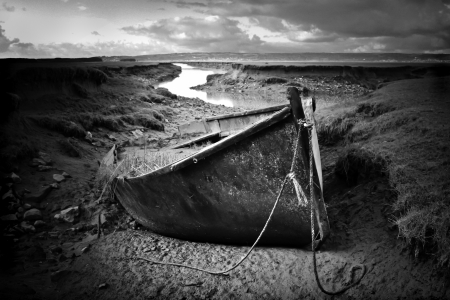 Beached boatの写真素材