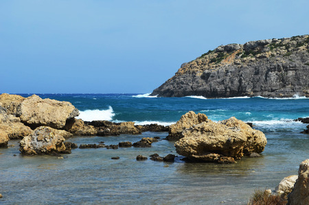 A beautiful view of the bay of Anthony Quinn. The colors are vivid and beautiful.の写真素材
