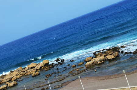 A beautiful view of the bay of Anthony Quinn. The colors are vivid and beautiful.の写真素材