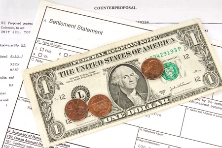A loan contract settled for pennies on the dollarの写真素材