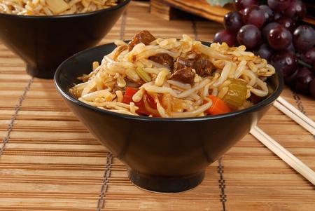 A bowl of been chow meinの写真素材