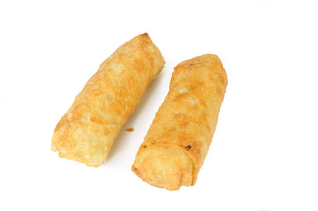 Egg rolls or spring rolls on white