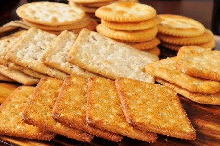 Assorted gourmet wheat snack crackersの写真素材