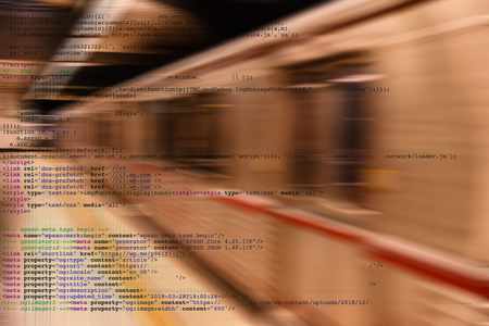 Conceptul image of artificial intelligence employeed in transportation.  In this case a computer controlled subwayの写真素材