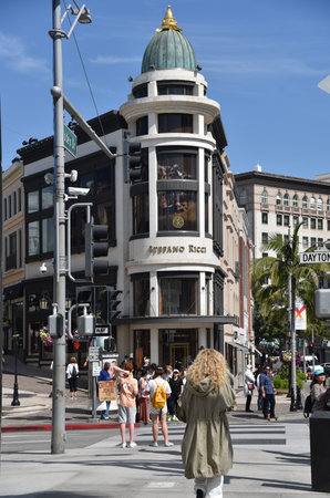 LOS ANGELES, CA/USA - July 8, 2019: The Stefano Ricci store on the intersection of Rodeo Drive and...