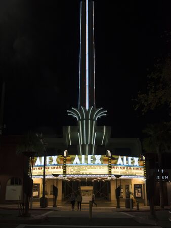 GLENDALE, CA/USA - JANUARY 6, 2019: The Marquee of the Historic Alex Theatre in Glendale Californiaのeditorial素材