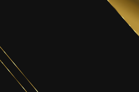 Luxury black abstract background with golden lines. Vector illustration.の写真素材