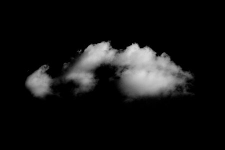 White cloud isolated on black background,Textured smoke,brush effectの写真素材