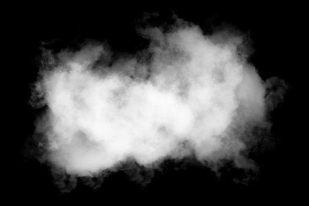 White cloud isolated on black background,Textured smoke,brush effectの写真素材