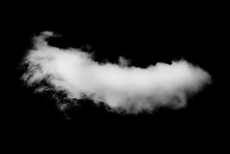 White cloud isolated on black background,Textured smoke,brush effectの写真素材