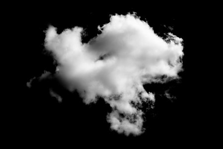 White cloud isolated on black background,Textured cloud 3d renderの写真素材