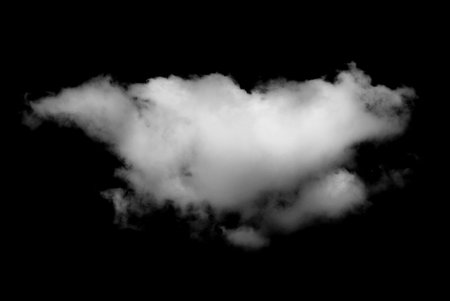 White cloud isolated on black background,Textured clouds,brush effectの写真素材