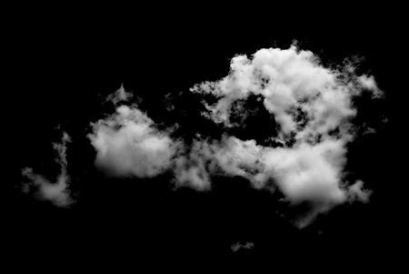 White cloud on black background,Textured Smoke,Abstract black backgroundの写真素材