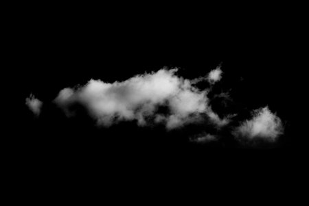 White cloud isolated on black background,Textured smoke,brush effect