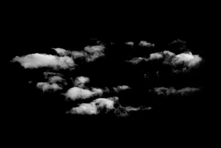 White cloud on black background,Textured cloud,abstract cloudの写真素材