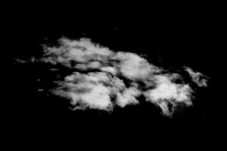White cloud on black background,Textured Smoke,Abstract black backgroundの写真素材
