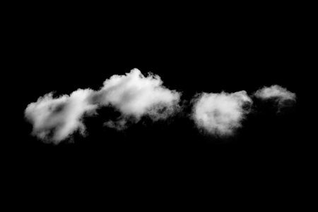 White cloud isolated on black background,Textured smoke,brush effectの写真素材