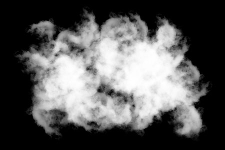 White cloud isolated on black background,Textured smoke,brush effectの写真素材