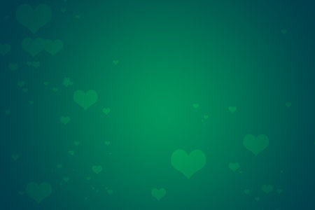 Green heart love background. Valentine's day background. Vector illustration.の写真素材