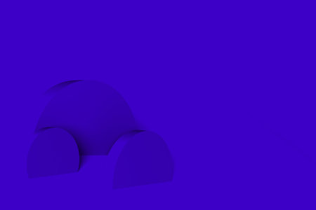Abstract 3d rendering of geometric shapes in blue color. Futuristic background design.