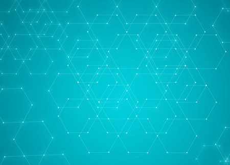 Abstract technology background with hexagons and lines. Vector illustration for your design