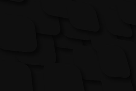 Abstract dark background with black paper cut shapes. 3d render illustration