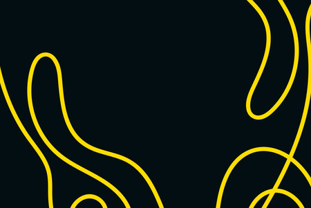 abstract background with a pattern of yellow lines on a black backgroundの写真素材